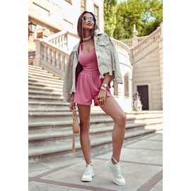 PS1 Deportivas Mujer de Tela Beige Claro Parossa 8