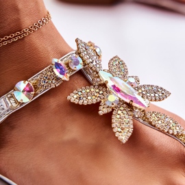 PG2 Sandalias Mujer Chanclas Con Zirconia Cúbica Plata Fiorene 6