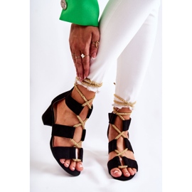 PG1 Sandalias de tacón bajo Erisa en negro beige 1 PG1 Sandalias de tacón bajo Erisa en negro beige 1