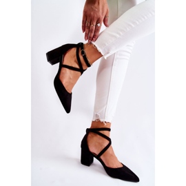 PG1 Bombas de moda en un tacón bajo Crissa negro 3