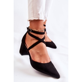 PG1 Bombas de moda en un tacón bajo Crissa negro 7