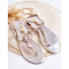 WS1 Sandalias De Moda Para Mujer Chanclas Con Pedrería Decorativa Plata Bellia 5