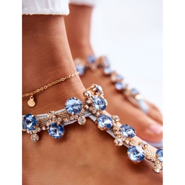 WS1 Cómodas Sandalias De Mujer Chanclas Con Decoraciones Briven Azules 5