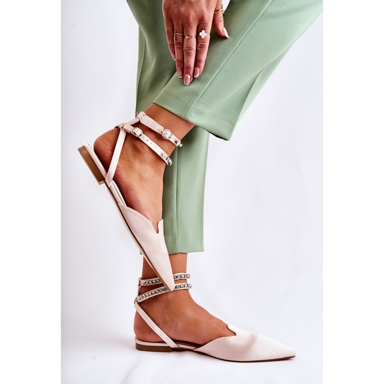 WS1 Sandalias De Mujer Con Punta En Beige Amisha 2