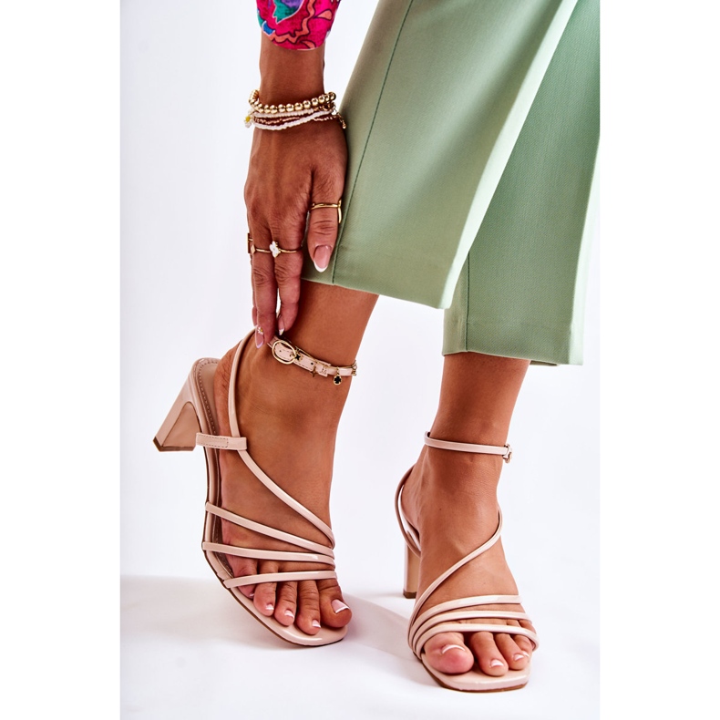 WS1 Sandalias Clásicas Lacadas Con Tacón Alto Beige Milani 1 WS1 Sandalias Clásicas Lacadas Con Tacón Alto Beige Milani 1