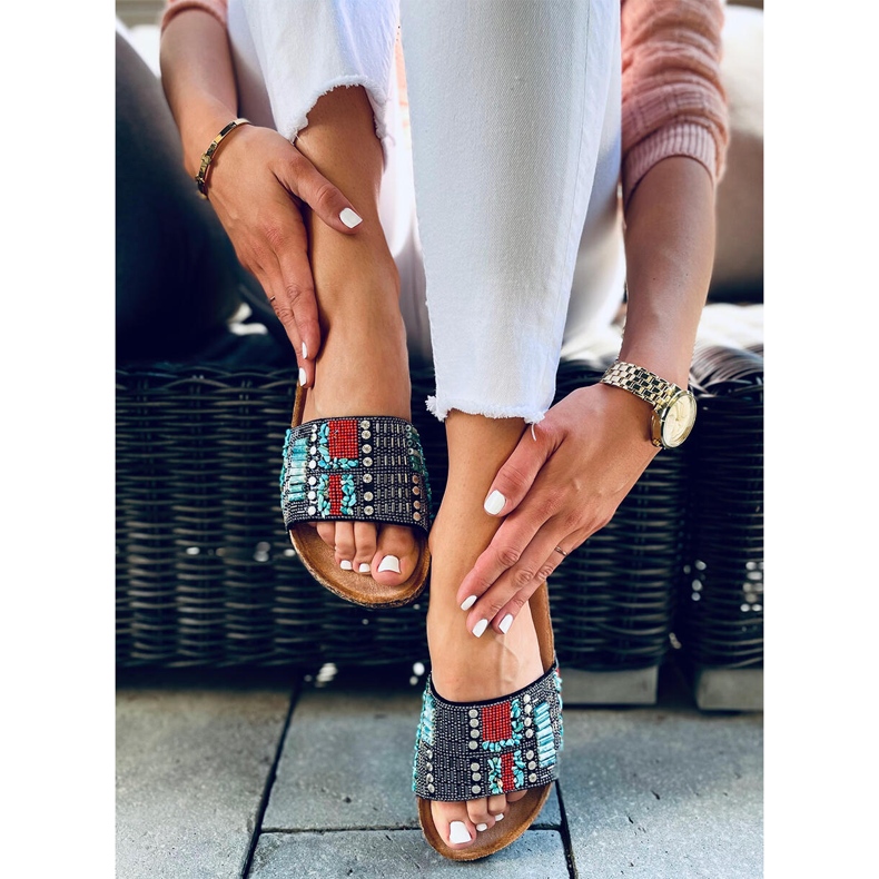 Babuchas Taida de corcho negro 2