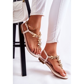 PG2 Sandalias de moda chanclas con mariposas beige claro Jennissa 1