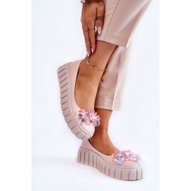 PA2 Bailarinas De Cuero Sobre Plataforma Con Decoración Colorida Ladette Rosa rosado 2