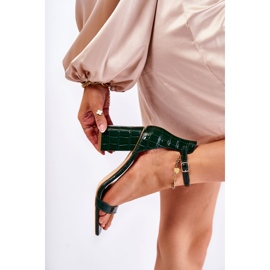 WT1 Sandalias Mujer Estampado Serpiente Verde Sollana 2