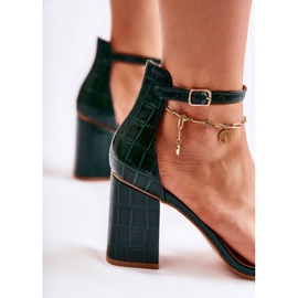 WT1 Sandalias Mujer Estampado Serpiente Verde Sollana 6