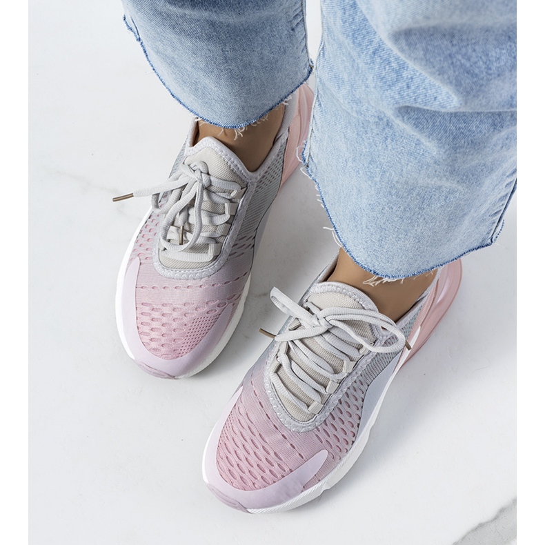 Deportivas grises de Glaner rosado 1