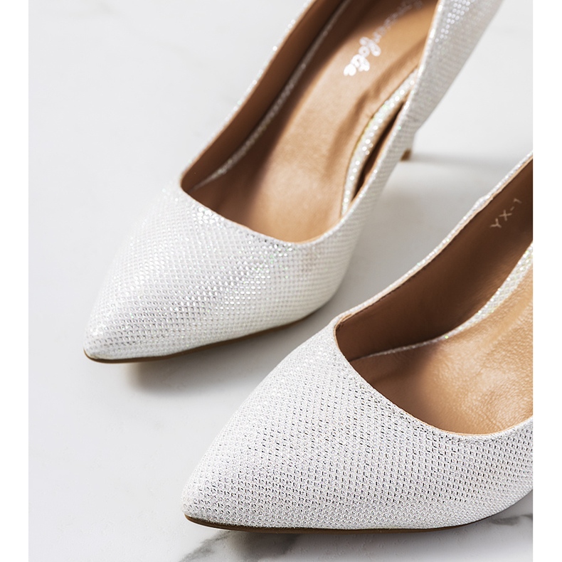 Tacones Macerra blanco brillo 2