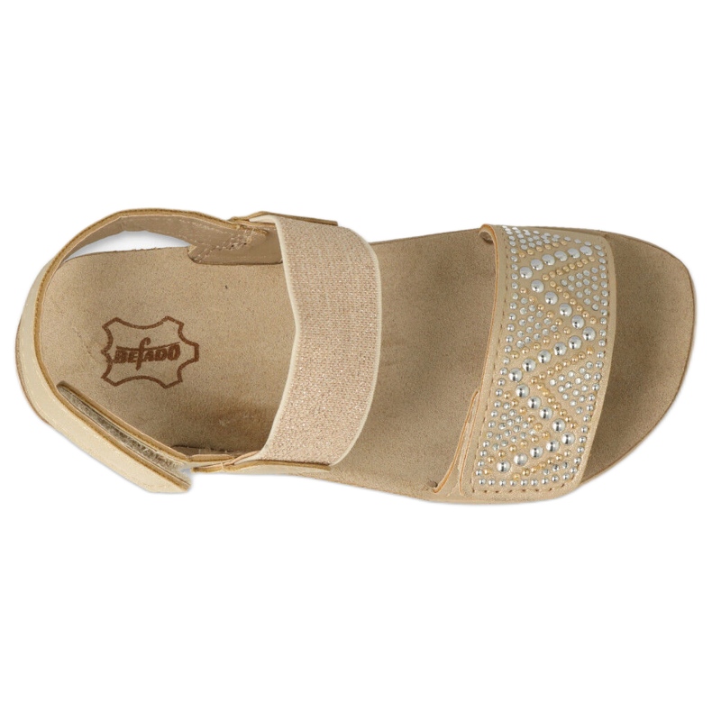 Sandalias infantil befado 068Y002 dorado con circonitas 2
