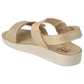 Sandalias infantil befado 068Y002 dorado con circonitas 3