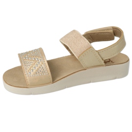 Sandalias infantil befado 068Y002 dorado con circonitas 4