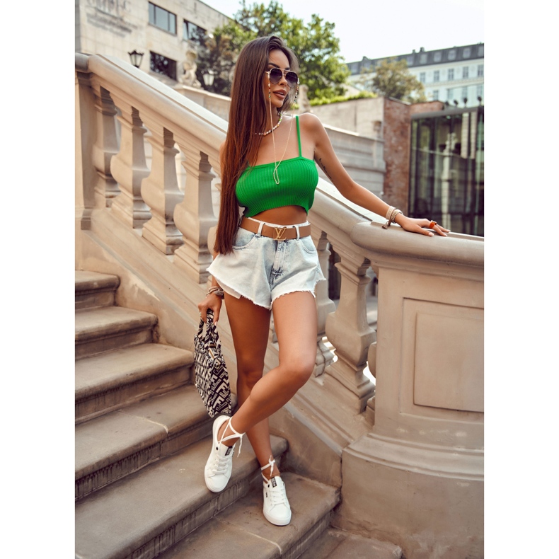 Zapatillas de mujer de piel con la inscripción Big Star EE274316 Blanco 2 Zapatillas de mujer de piel con la inscripción Big Star EE274316 Blanco 2