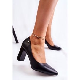 Vinceza Zapatos De Tacón De Cuero En Una Barra En Spitz Negro Larea 2