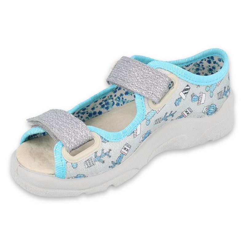 Calzado infantil befado 869X155 azul plata gris 1