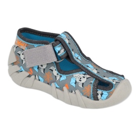 Pantuflas infantiles befado 190P104 gris-azul 1