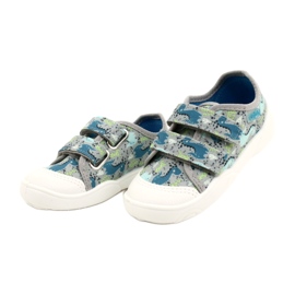 Zapatos befado niño 907P156 Dino azul gris verde 2