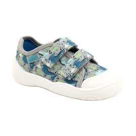 Zapatos befado niño 907P156 Dino azul gris verde 1