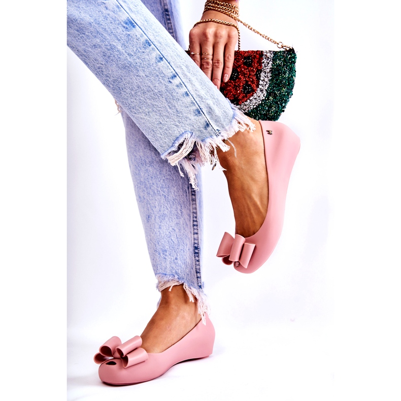 PH1 Bailarinas Mujer De Goma Con Lazo Florete Rosa 3