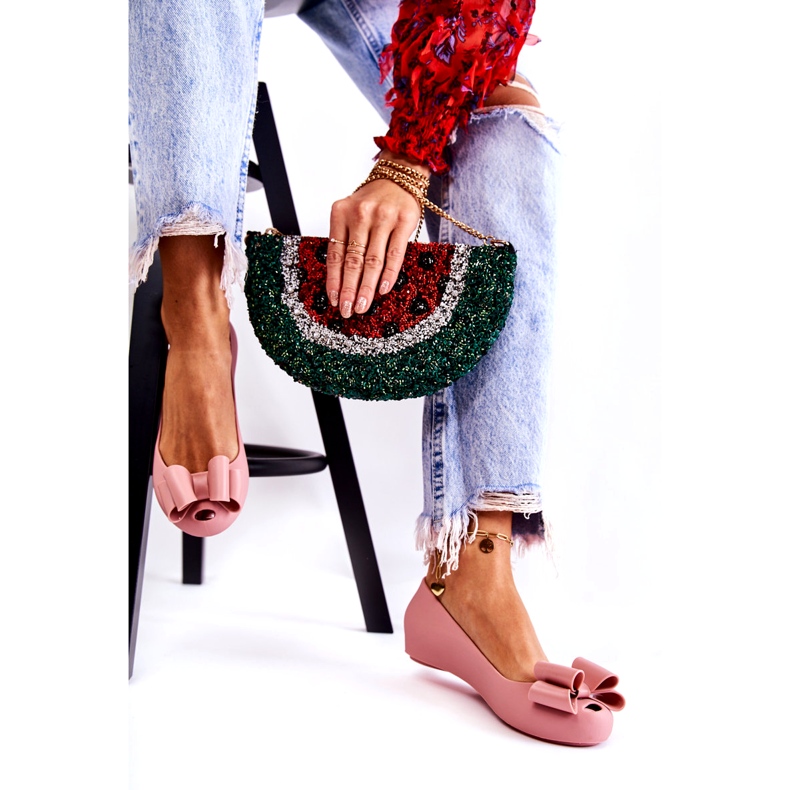 PH1 Bailarinas Mujer De Goma Con Lazo Florete Rosa rosado 2