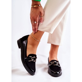 Mocasines Clásicos Con Cadena Laura Messi 2531 Negro 1