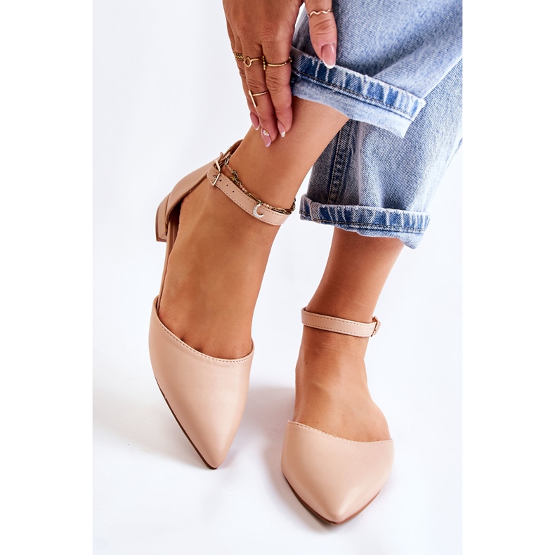 WD1 Sandalias Mujer Bailarinas De Piel Spitz Beige Caprise 1