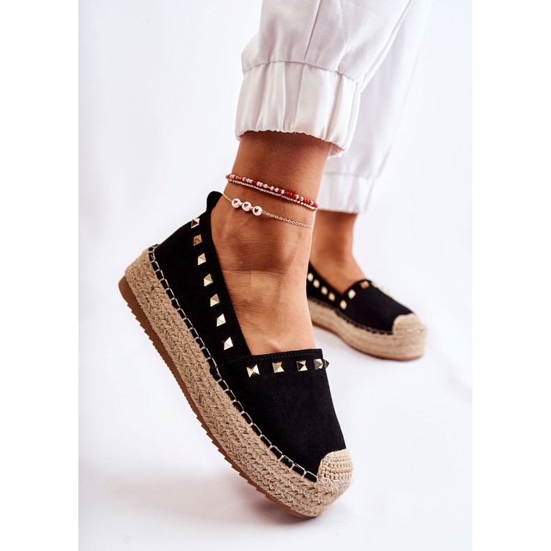 WT1 Alpargatas De Mujer Con Tachuelas Negras Laross negro 2 WT1 Alpargatas De Mujer Con Tachuelas Negras Laross negro 2