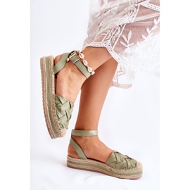WS1 Sandalias Alpargatas De Mujer En La Plataforma Susane Verde 5