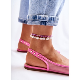 WS1 Bailarinas De Mujer Con Tachuelas Rosa Kinley 2