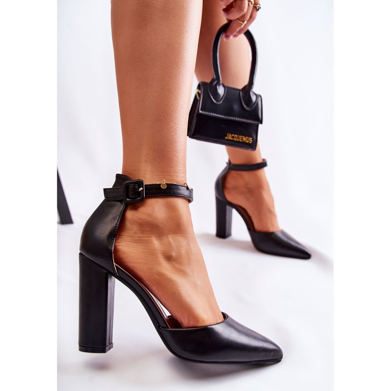 WS1 Zapatos De Salón De Piel Con Tacón Alto Negro Salira 2