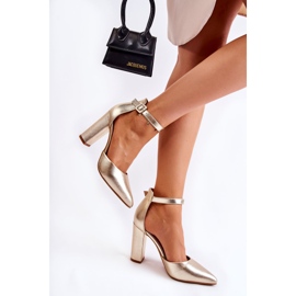 WS1 Zapatos De Salón De Piel Sobre Un Alto Pilar De Salira Dorada dorado 2
