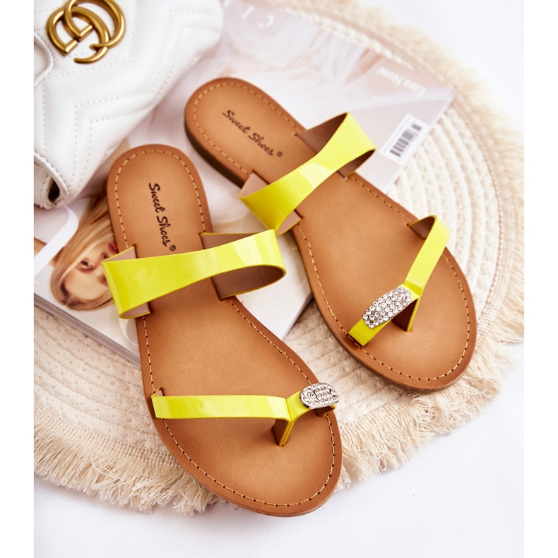 Chanclas Mujer Lacadas en Amarillo Jimena 1 Chanclas Mujer Lacadas en Amarillo Jimena 1