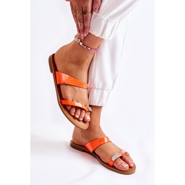 WS1 Chanclas Mujer Lacadas Naranja Neón Jimena 6