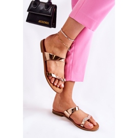 WS1 Chanclas Mujer Lacadas Oro Rosa Jimena dorado 1