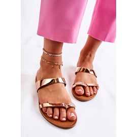 WS1 Chanclas Mujer Lacadas Oro Rosa Jimena dorado 2