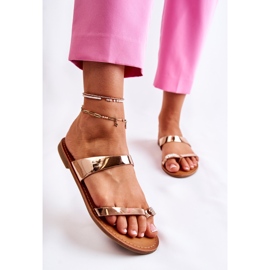 WS1 Chanclas Mujer Lacadas Oro Rosa Jimena dorado 3
