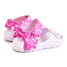 WJ1 Sandalias ligeras para niños con adornos de confianza en blanco y rosa. rosado 7