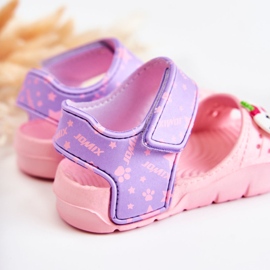 WJ1 Sandalias ligeras infantiles con adornos en rosa y morado trusty violeta rosado 6
