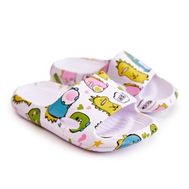 WJ1 Pantuflas Infantiles Ligeras Astro Dinosaurios Blancas blanco 6