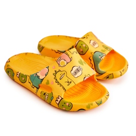 WJ1 Pantuflas Infantiles Ligeras Dinosaurios Naranja Astro 7