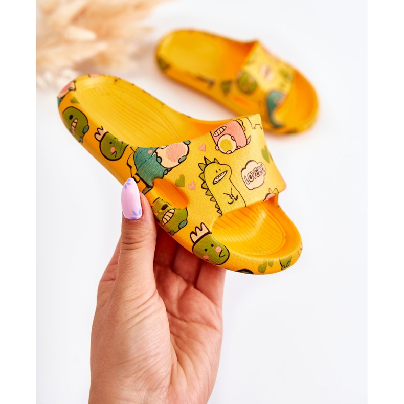 WJ1 Pantuflas Infantiles Ligeras Dinosaurios Naranja Astro 1