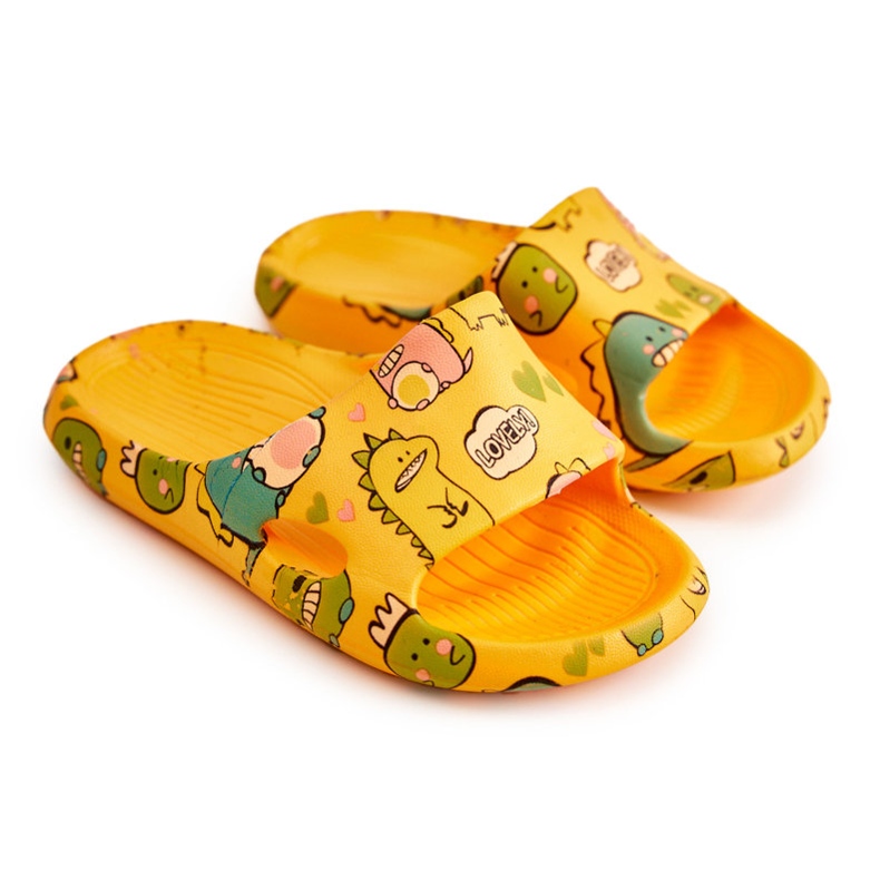 WJ1 Pantuflas Infantiles Ligeras Dinosaurios Naranja Astro 2