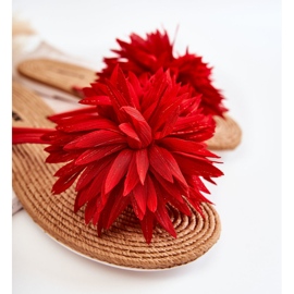 Chanclas de mujer con adorno de tela Eviana rojo 3