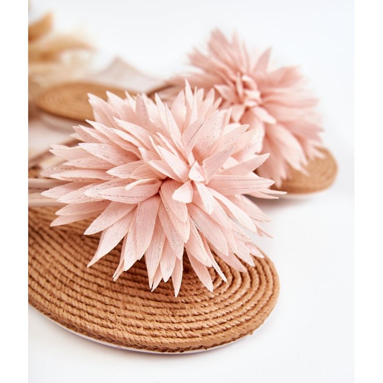 WJ1 Chanclas de mujer con adorno de tela Eviana rosa claro rosado 2