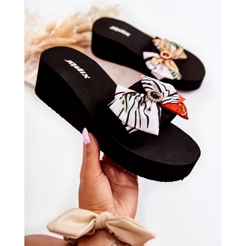 WJ1 Pantuflas Mujer Cuña Espuma Silana Blanco multicolor 1