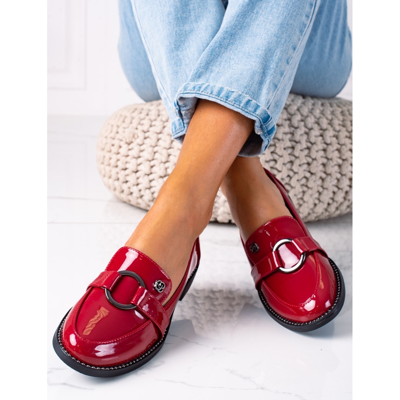 SHELOVET Mocasines elegantes rojo 1