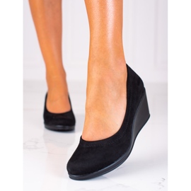 SHELOVET Zapatos de salón clásicos con cuña negro 3